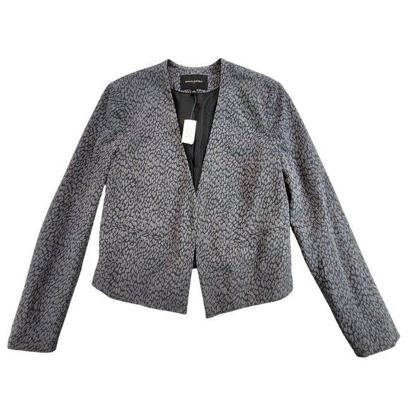 Banana Republic‎ NEW Women's Blazer Jacket Open Front Leopard Print Grey sz 12 - Picture 1 of 11